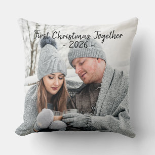 Coussin Photo de Noël de vacances de première fête