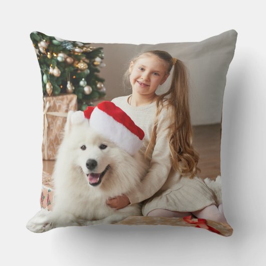 Coussin Photo de Noël de vacances Saisonnière (Recto)