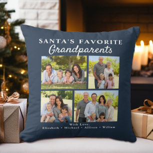 Coussin Photo de Noël des grands-parents préférés du Père