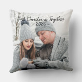 Coussin Photo de Noël des premières fêtes de fin d'année (Verso)