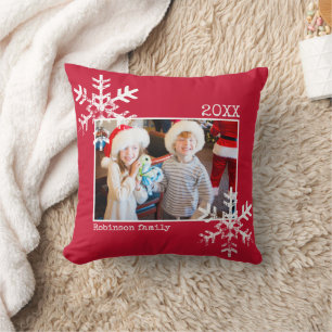 Coussin Photo de Noël Fête de Noël Flammes de neige en