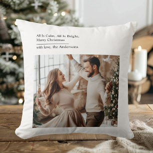 Coussin Photo de Noël Minimal Tout Est Calme Tout Est Lumi