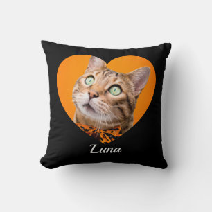 Coussin Photo de nom de typographie moderne mignonne d'ani