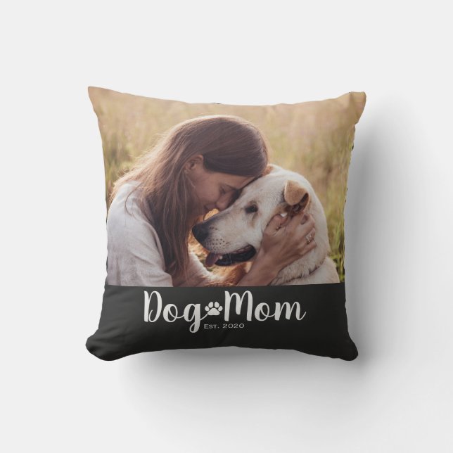 Coussin Photo de script de maman de chien établie (Recto)