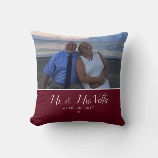 Coussin Photo de souvenir de mariage (Recto)