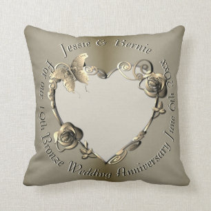 Coussin Photo du Coeur Rose du 8ème, 19ème anniversaire du