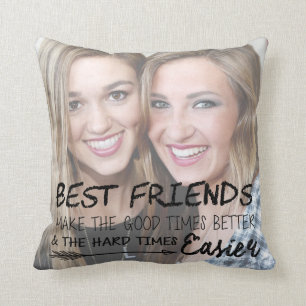 Coussin Photo du meilleur ami personnalisé BFF Besties Pur
