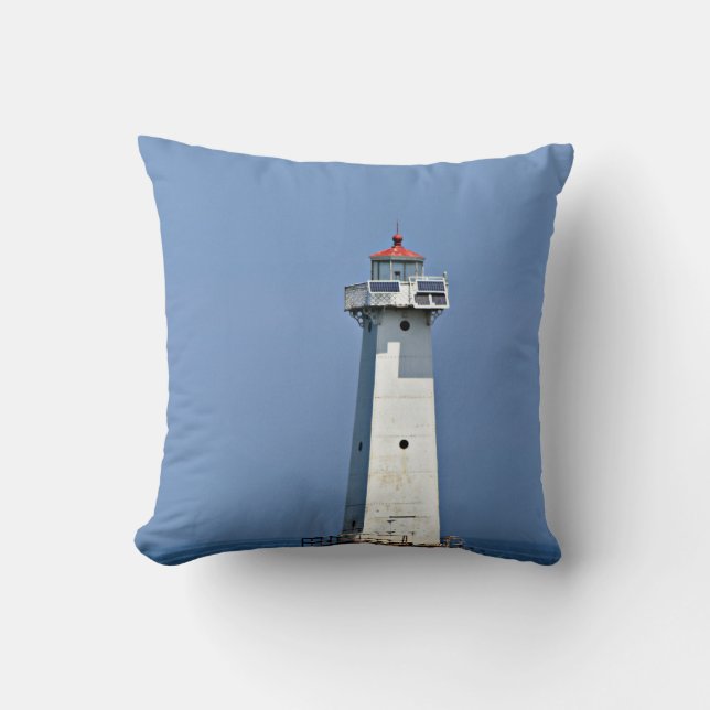 Coussin Photo du phare de Sodus Point créée en tant que (Recto)