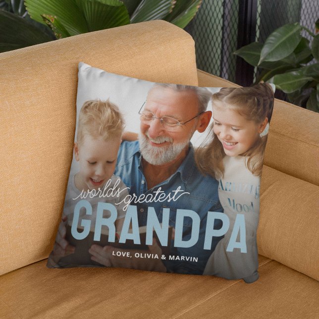 Coussin Photo du plus grand des papas (Créateur téléchargé)