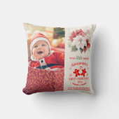 Coussin Photo Elegant Floral Baby's First Christmas (Recto)