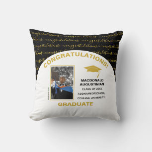 Coussin Photo élégante Black Gold Graduate