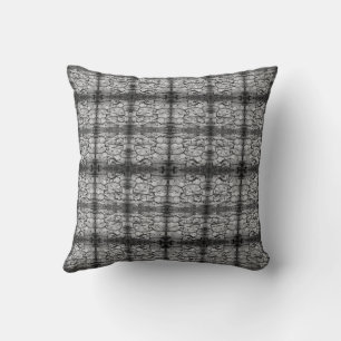 Coussin Photo en noir et blanc de l'écorce d'un arbre, gro