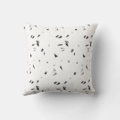 Coussin photo en noir et blanc d'un troupeau d'oiseaux (Verso)