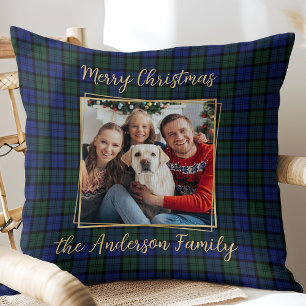 Coussin Photo Famille Personnalisée Moderne Élégant Noël P