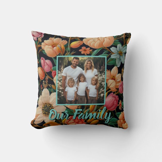 Coussin Photo florale rétro personnalisable Jeu d'oreiller (Recto)