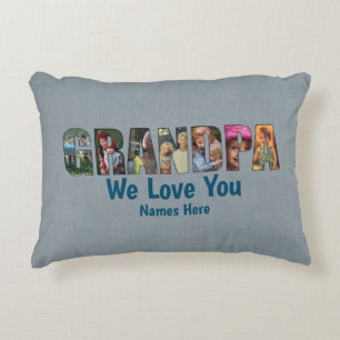Coussin photo GRANDPA We Love You, Add Images Name