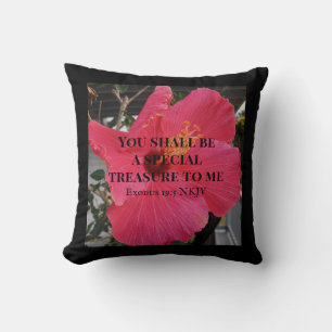 Coussin Photo Hibiscus Trésor spécial Bible Verse