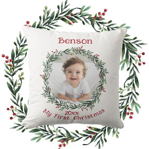 Coussin Photo Keepsaké pour bébé de Noël