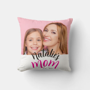 Coussin Photo Maman Enfant Nom Année Personnalisée Mama