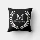 Coussin Photo Mariage classique Ruban blanc & Laurels (Verso)