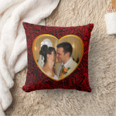Coussin Photo Mariage personnalisé Gold Heart Frame Artsy (Couverture)