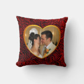 Coussin Photo Mariage personnalisé Gold Heart Frame Artsy (Recto)