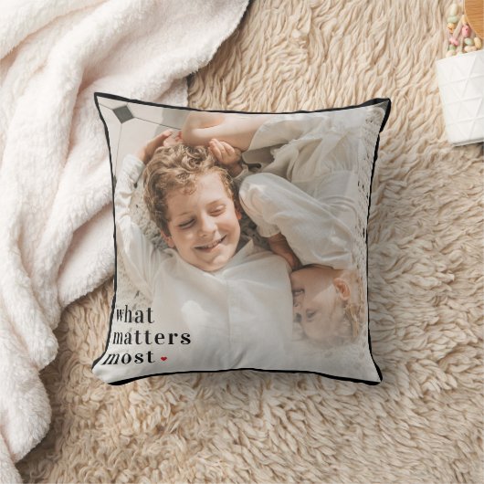Coussin Photo moderne et ce qui compte le plus Citation po (Couverture)