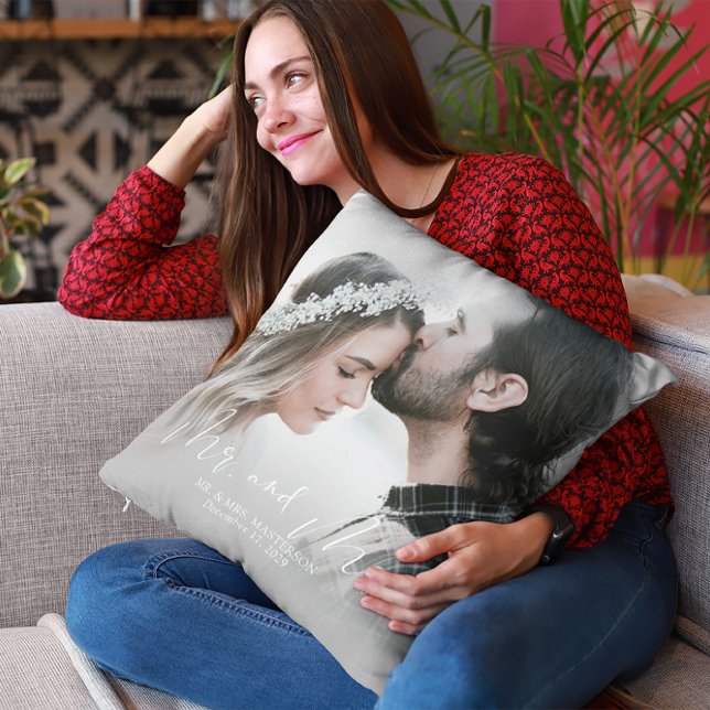 Coussin Photo moderne M. et Mme Mariage (Créateur téléchargé)