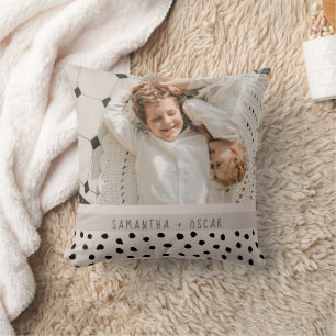 Coussin Photo moderne Pastel Nom personnalisé Cadeau