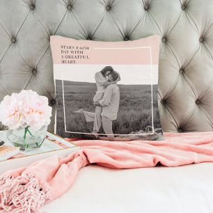 Coussin Photo moderne Pastel Pink Famille Beau Cadeau