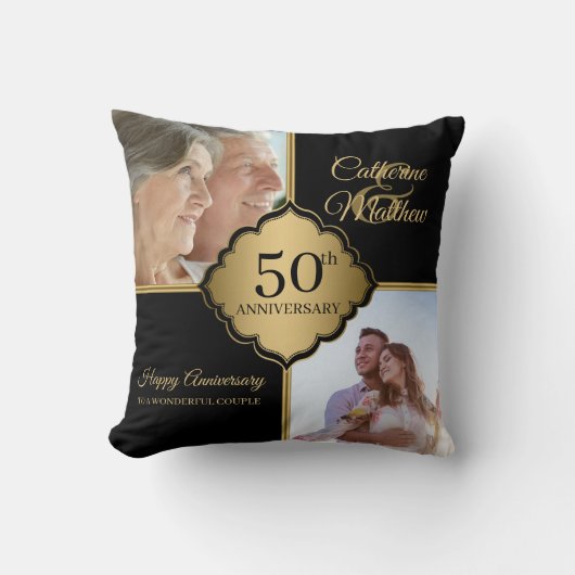 Coussin Photo personnalisé 50e Anniversaire (Recto)