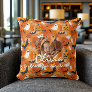 Coussin Photo personnalisé de bébé pour Halloween & Citati