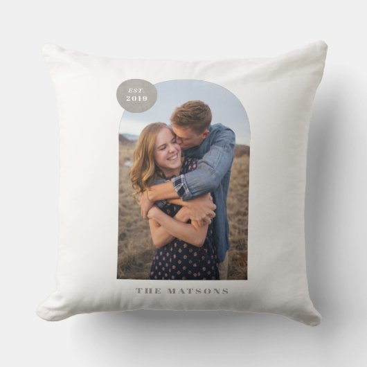 Coussin photo personnalisé de cadre d'arc moderne (Recto)