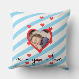Coussin Photo personnalisé d'enfant – Moi + Toi = Amour