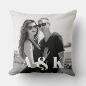 Coussin Photo personnalisé et grandes initiales de monogra (Recto)