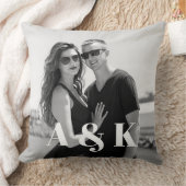 Coussin Photo personnalisé et initiales de monogramme gran (Couverture)