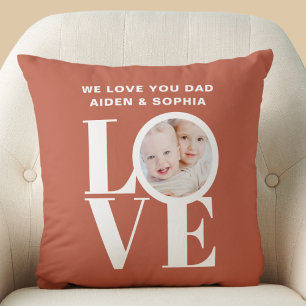 Coussin Photo personnalisé On t'aime Papa
