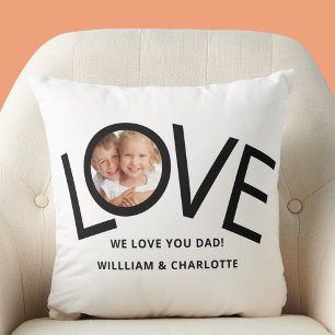 Coussin Photo personnalisé On t'aime Papa 