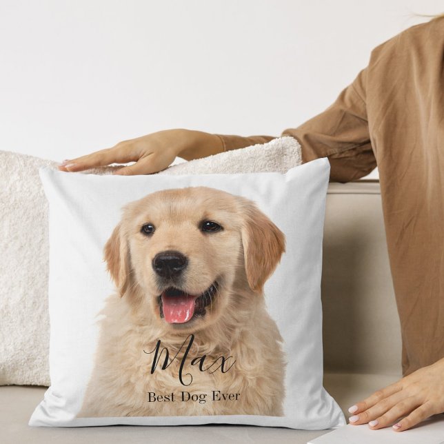 Coussin Photo personnalisé Retriever doré sur mesure (Créateur téléchargé)