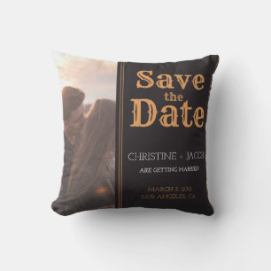 Coussin Photo personnalisé style vintage pour annoncer la