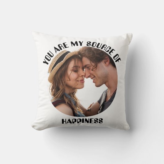 Coussin Photo personnalisé « Tu es ma source de bonheur » (Recto)