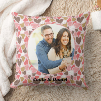 Coussin Photo personnalisée amour coeur motif et noms