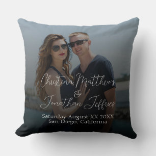 Coussin Photo personnalisée avec Mariage de dégradé noir