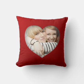 Coussin Photo personnalisée en forme de coeur
