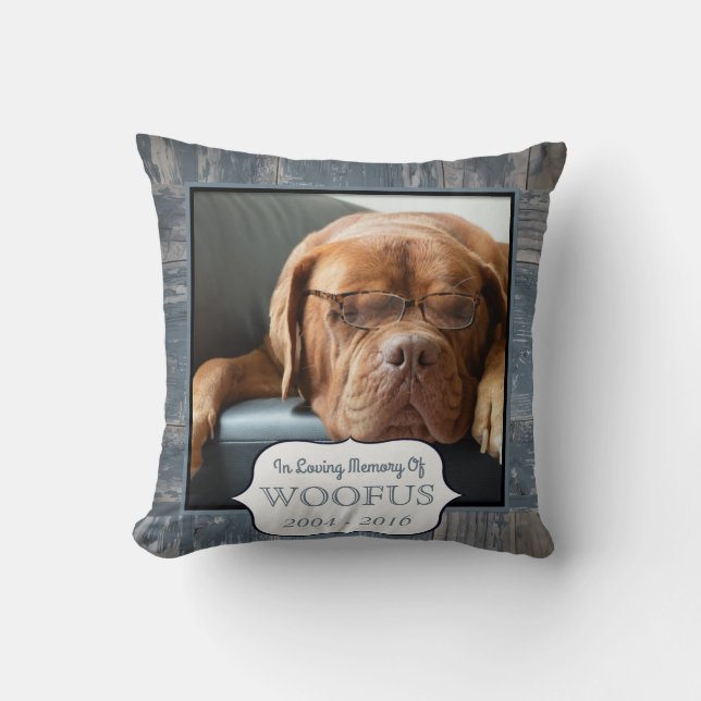 Coussin Photo personnalisée en mémoire de animal de compag (Recto)