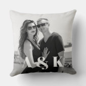 Coussin Photo personnalisée et grandes initiales monogramm (Verso)