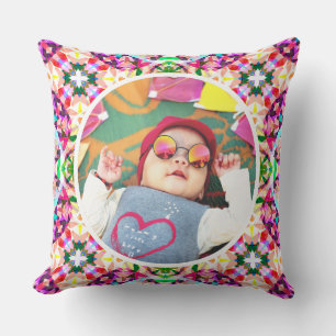 Coussin Photo personnalisée Fun Pink Happy Mère's Day Keep