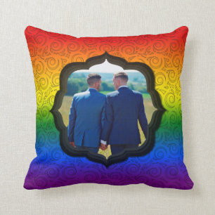 Coussin Photo personnalisée Indicateur de la Gay Rainbow 