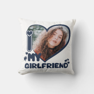 Coussin Photo personnalisée J'aime ma petite amie Valentin