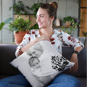 Coussin Photo personnalisée Meilleure Maman Jamais Rose Or